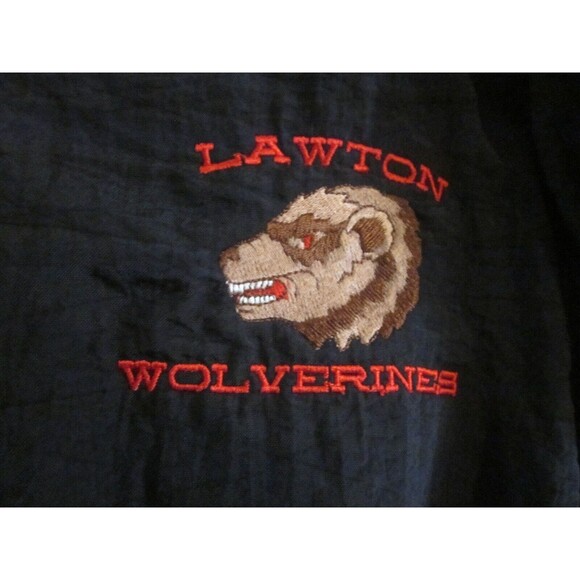 Holloway Men's Size XL Pull-Over Jacket Lined Windbreaker Side Pockets Black Red - Picture 2 of 4